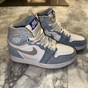 Nike High-Top Sneakers in Blue, White, and Gray